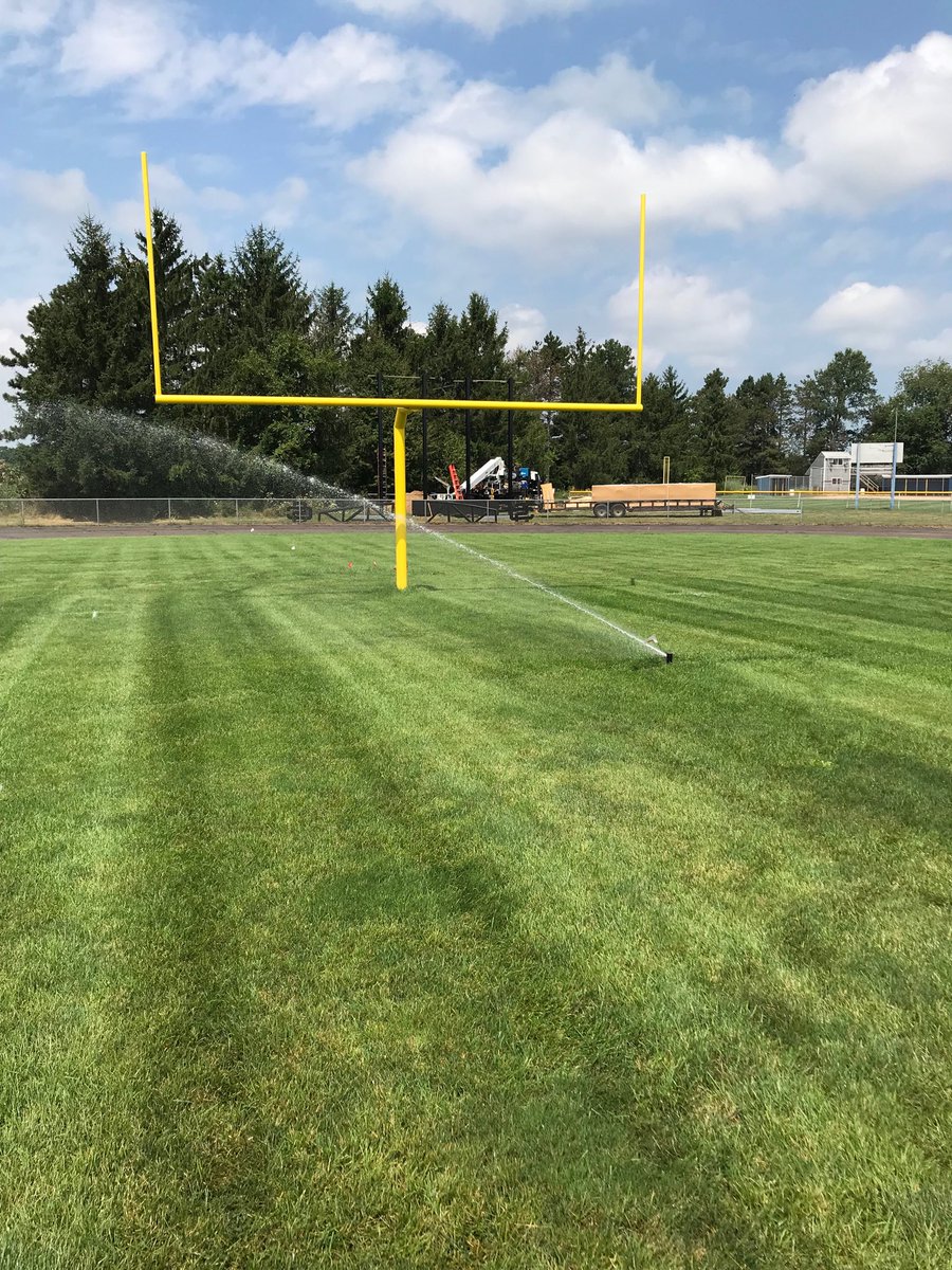 Coach_K_Langs's tweet photo. “Big Blue” Stadium with its new underground water system and New “Jumbo” Digital display Scoreboard. Thanks C-S community. #birkam/wurtzel/piper https://t.co/9TPnKs4l0k