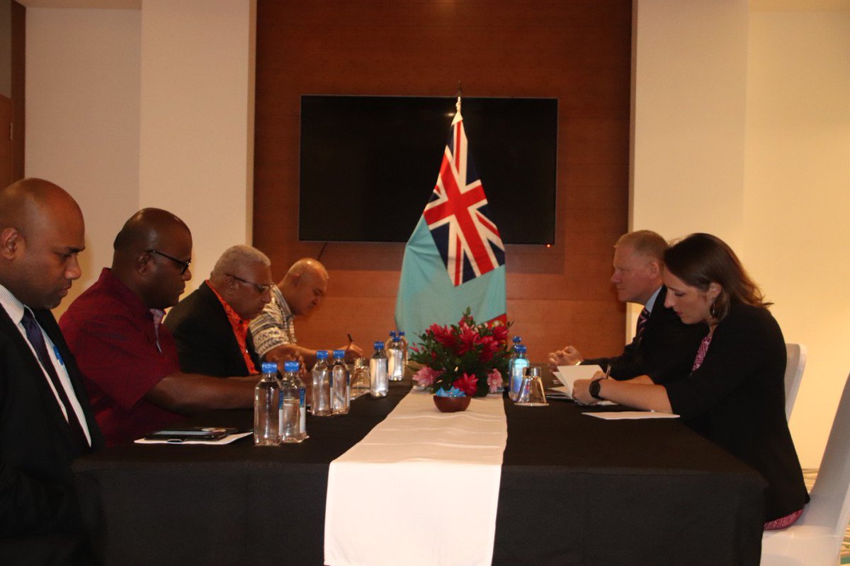 ISBAHQ's tweet photo. In case you missed it: @ISBAHQ Sec-Gen @mwlodge met with @FijiPM Frank Bainimarama + officials earlier this month to discuss #sustdev of mineral resources in the international #deepseabed & ISA's commitment to increasing participation of #PSIDS in its work https://t.co/jE5IRVrf58 https://t.co/PCvK1rzk6p