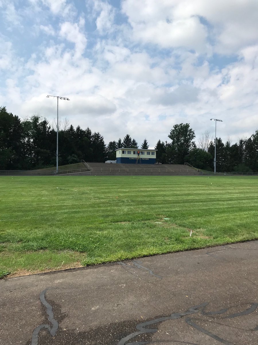 Coach_K_Langs's tweet photo. “Big Blue” Stadium with its new underground water system and New “Jumbo” Digital display Scoreboard. Thanks C-S community. #birkam/wurtzel/piper https://t.co/9TPnKs4l0k