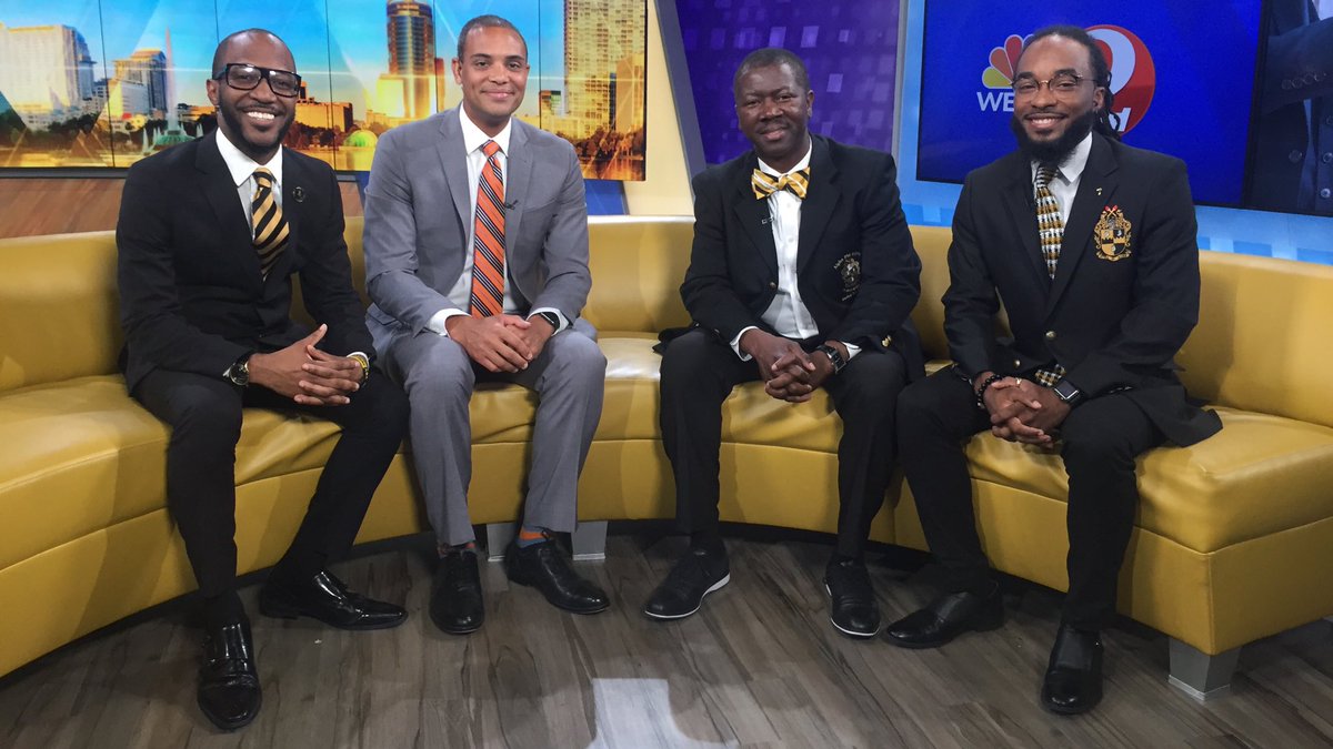 thesuperflynerd's tweet photo. Shoutout to @WESH and @AdrianWhitsett for the early morning interview with members of #AlphaPhiAlpha. My brothers discussed our Go to High School Go to College initiative — just in time for #BackToSchool! ✏️📚 https://t.co/SL39hyZkSD