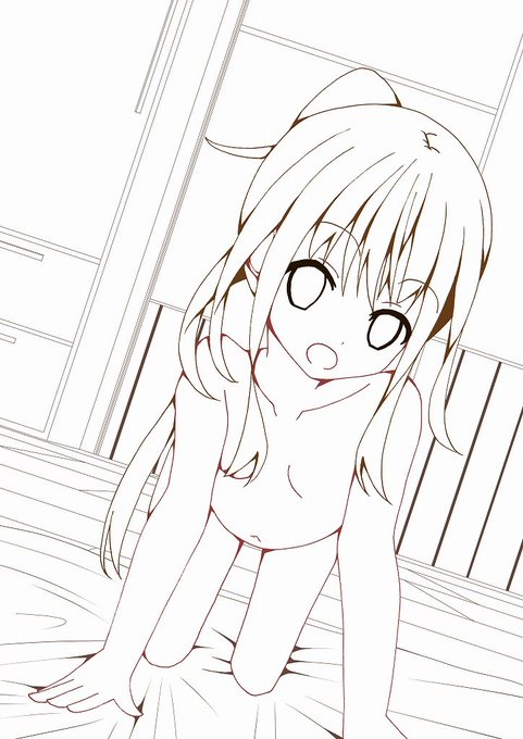 文月ちゃん線画です～～～～～～～ 