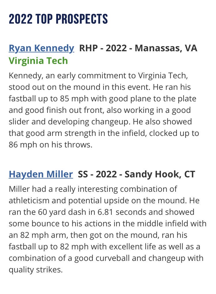 PerfectGameUSA's tweet photo. Was a lot of very talented players at the Northeast Prospect Showcase including many who are #uncommitted! @PGShowcases 

Full list https://t.co/8LUTAC0YI2 https://t.co/QDPNKqdpFg