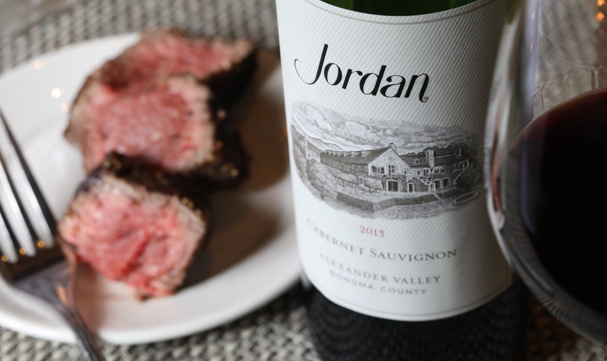 jordanwinery's tweet photo. Leaner cuts like filet mignon pair best with a leaner style of cabernet. Filet doesn’t have enough fat or flavor to stand up to a high-tannin, high-alcohol red wine, which overshadows the food and makes the wine taste sweet or astringent. #filetmignonday https://t.co/aXlKEGuKeq