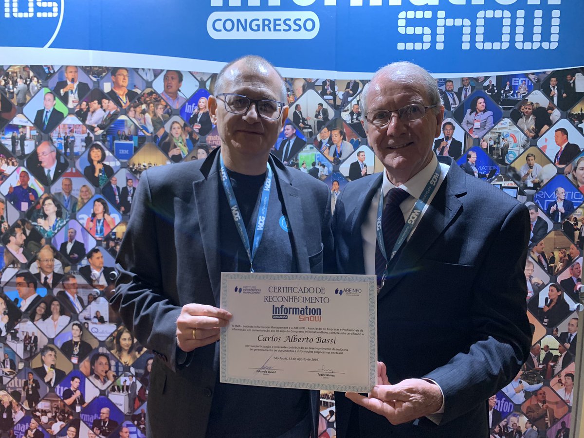 ca_bassi's tweet photo. Agradeço ao IIMA e ABEINFO pela oportunidade de contribuir para o desenvolvimento da indústria brasileira de gerenciamento da informação ao longo dos últimos 10 anos.

 #INFORMATIONSHOW 
 #IIMA  #abeinfo 
 #informationmanagement https://t.co/3yvaMs6sjv