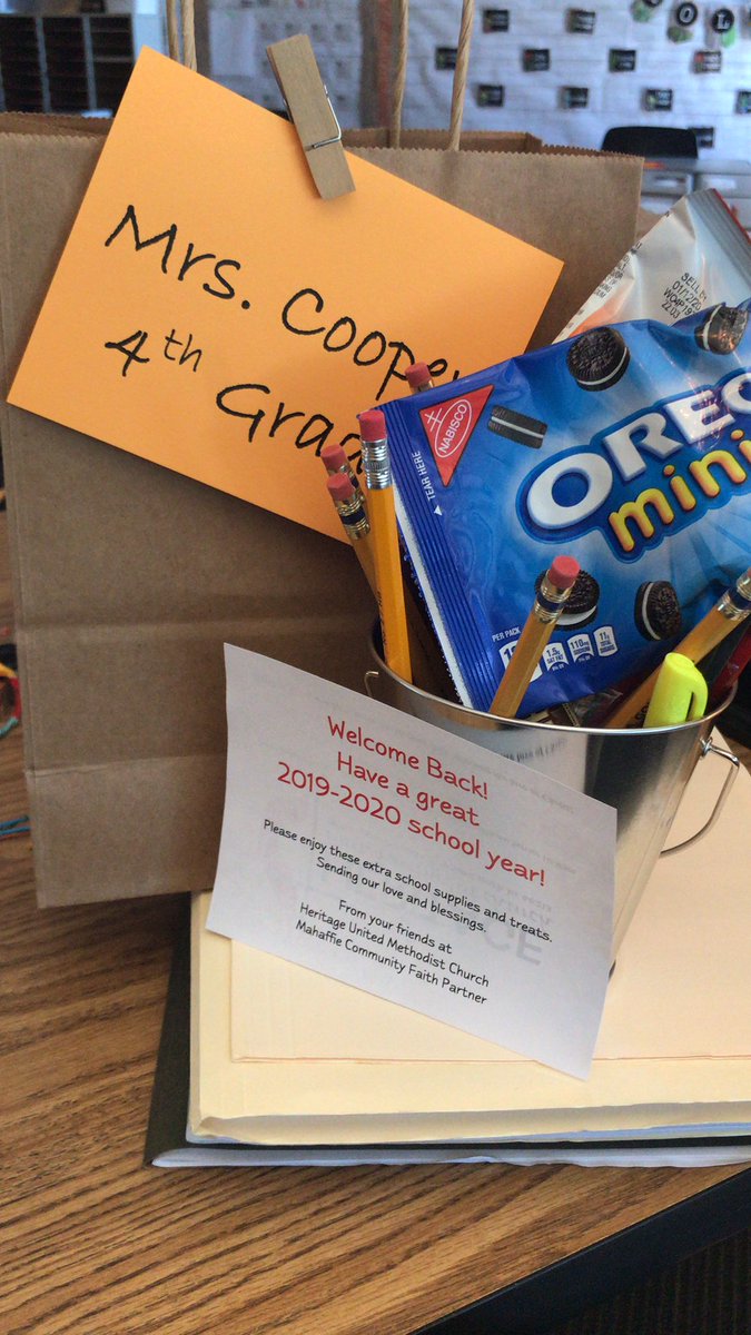 MCoop04MA's tweet photo. Shoutout to our Community Faith Partner, Heritage United Methodist Church for our thoughtful Teacher Goodie Bags. What a sweet treat!? https://t.co/CdRT620HLB