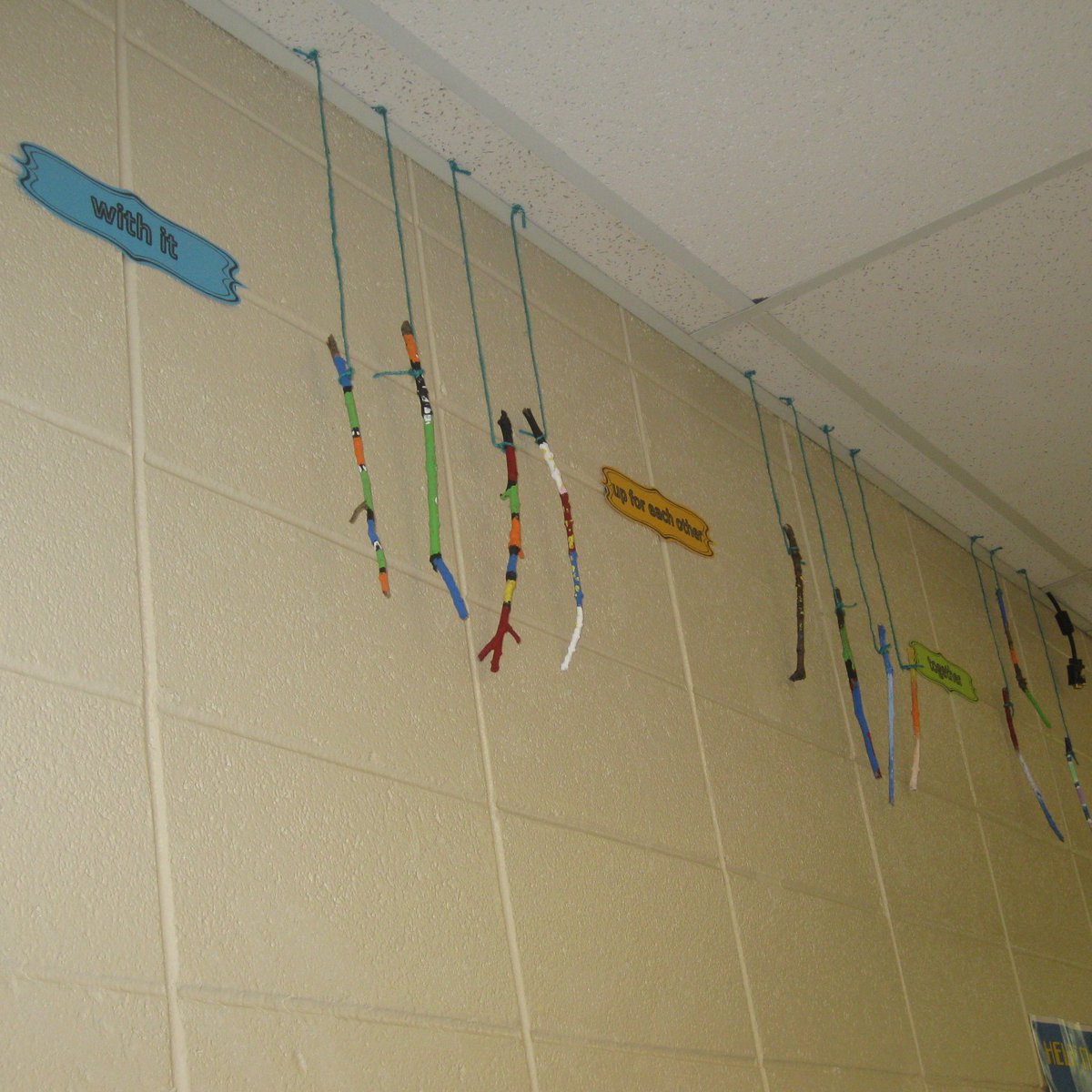 ChallMidHSV's tweet photo. At Challenger Middle, we STICK to the rules, STICK to the subject, STICK with it, STICK up for each other, STICK together and STICK up for ourselves. #StudentPainted #TribalSTICKS @HSVk12 #classroomDECORthatTEACHES #StudentBuyIn https://t.co/ZFDstV5U0P