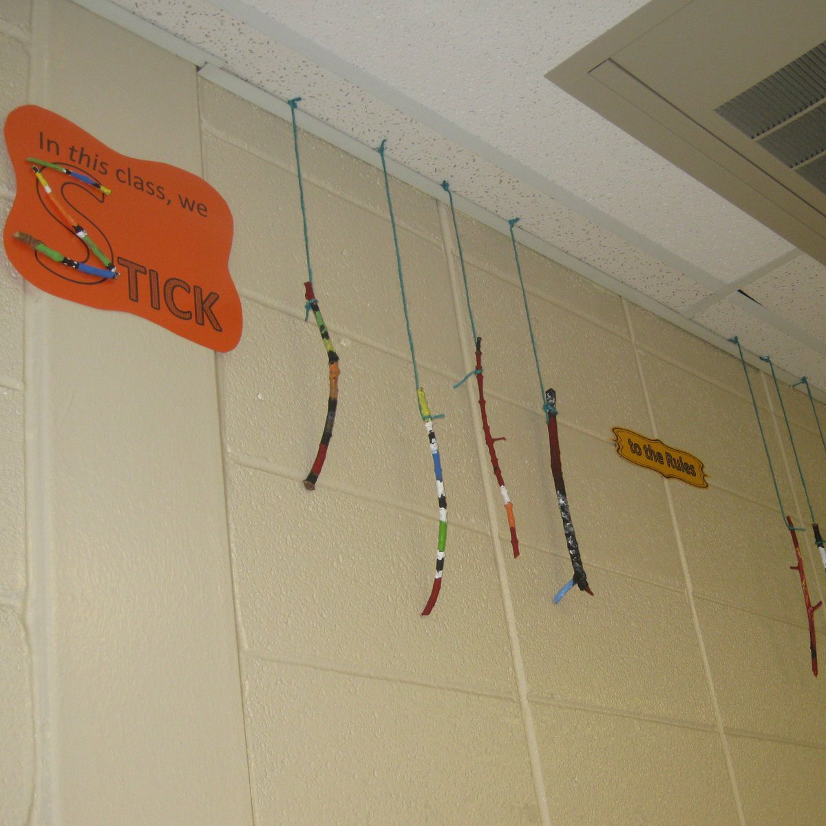 ChallMidHSV's tweet photo. At Challenger Middle, we STICK to the rules, STICK to the subject, STICK with it, STICK up for each other, STICK together and STICK up for ourselves. #StudentPainted #TribalSTICKS @HSVk12 #classroomDECORthatTEACHES #StudentBuyIn https://t.co/ZFDstV5U0P