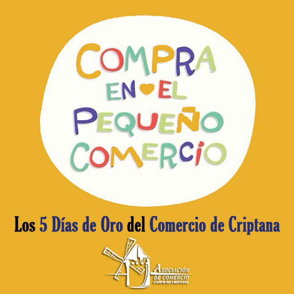 ComprasCriptana's tweet photo. Se acerca el final de "Los 5 Días de Oro del #ComerciodeCriptana"... no dejes escapar los increíbles precios que el pequeño comercio te está ofreciendo durante estos días👌

🛍¡¡Mañana 1️⃣4️⃣ de agosto es el último día!!🛍

👉"Si te gusta tu barrio, compra en el comercio local"😊 https://t.co/71w25s2O78