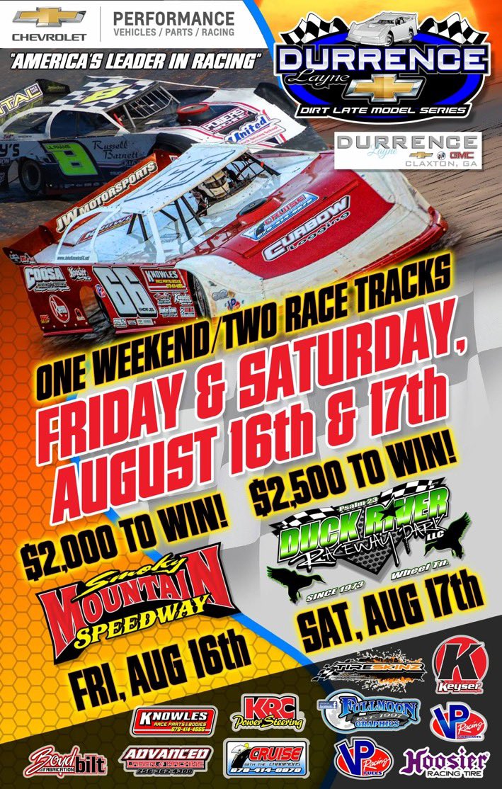 Hedger94's tweet photo. Headed to Tennessee to race with the @DurrenceLayneLM series this weekend with our #Club29racecars #cratelatemodel Thanks to #BatteryMen #DRFleet #GotAGoSeptic #UzbekLogistics for helping us make these trips to race with top notch crate late model drivers. Check back for results! https://t.co/vtvKM87FJ6