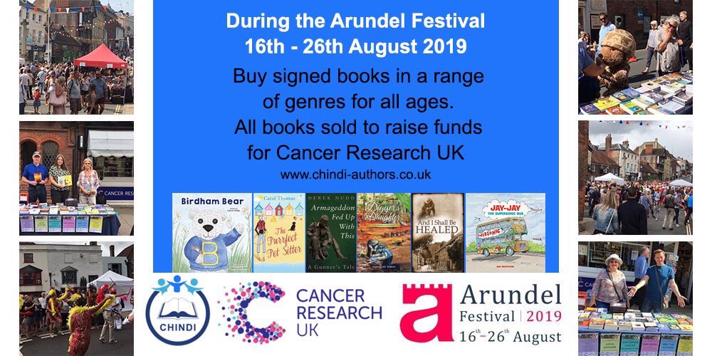 #ArundelFestival 16th-26th August, 9-5pm, meet our authors outside Cancer Research UK, selling and signing books, #fundraising for this great charity. <a href="/arundelfestival/">Arundel Festival</a> <a href="/ArundelXP/">Visit Arundel</a> Books for all ages! #Arundel