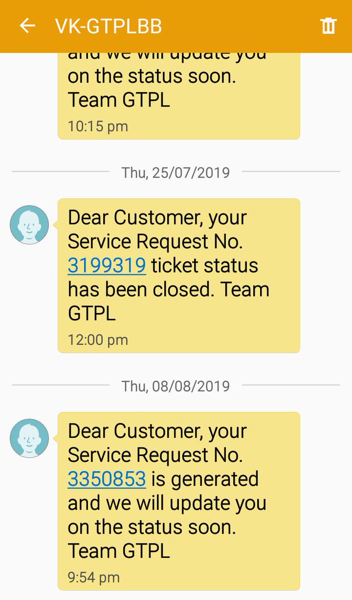 mukeshpanchal27's tweet photo. @GTPL_Hathway facing worst service reponse from gtpl. It's been 5 days of complaint still no solution of the problem. No proper staff in Ahmedabad to respond user queries. 

#gtpl #3rdclassservice #gtplahmedabad #Internetshutdowns #gtplservice https://t.co/1hZf6Y87E5