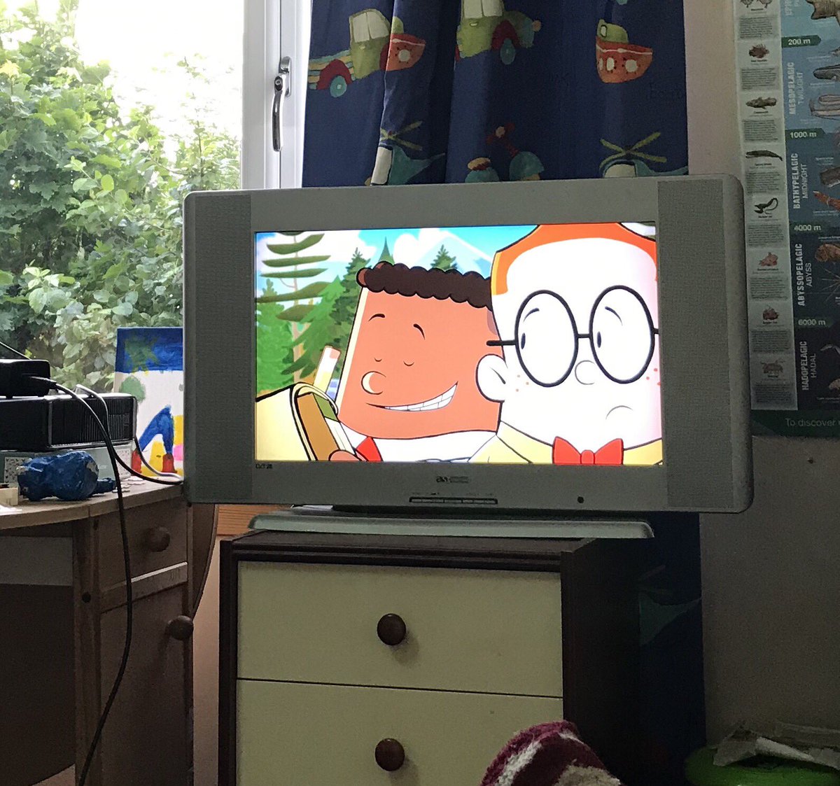 vivienscotson's tweet photo. I just found a perfectly good TV in the skip. Woop! I have one very happy son. #skipfind https://t.co/vM1yAiSZaw