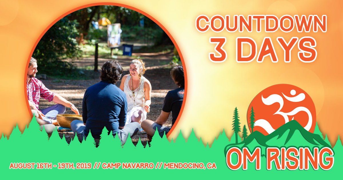 OmRisingFest's tweet photo. ⏰ We'll be coming Om in just 3 DAYS! If escaping the heat into the sweet retreat of the #redwoods sounds like a good plan for this weekend, join the fun at #OmRising Gathering. 🕉 See you soon under the trees! 🌲 Get all the details at https://t.co/dnCSqXRBfd. https://t.co/8QTD3Lcg6A