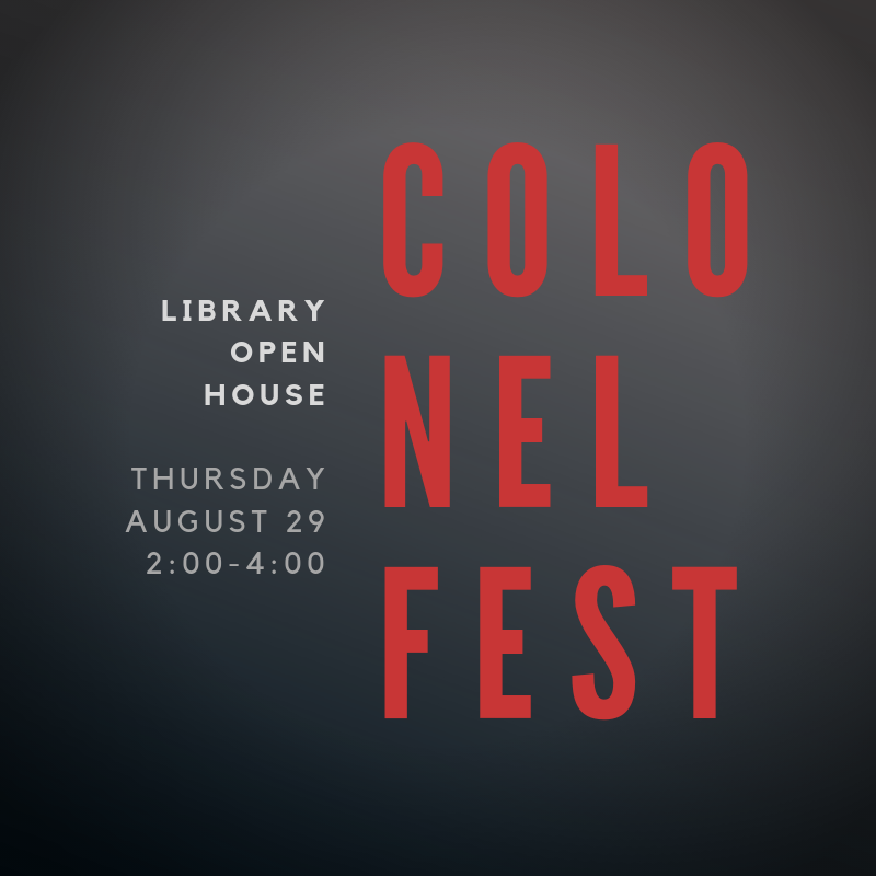 NichollsLibrary's tweet photo. Get ready for #ColonelFest Aug. 17th-31st! 

https://t.co/Si5M0QoNM2

Find out how you can get involved on campus and start the fall semester off right! Your favorite librarians will be hosting an open house on Aug. 29th so make sure to attend! https://t.co/dcvxV6mGRl