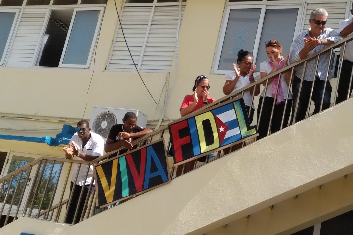 NNOCuba's tweet photo. We celebrated Fidel's 93rd birthday in Santiago de Cuba today and partied with the people here in advance last night. Thank you to @siempreconcuba and the workers at a phama production facility for the party. #vb50 @VB4Cuba https://t.co/FFVnRVTOh9