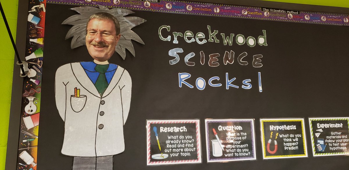 CmsCoachR's tweet photo. Albert's long lost brother Walt Einstein says "Creekwood Science Rocks!" @HumbleISD_CMS @WaltWinicki @humbleisd #creekwoodrocks https://t.co/xcmYO4yeyl