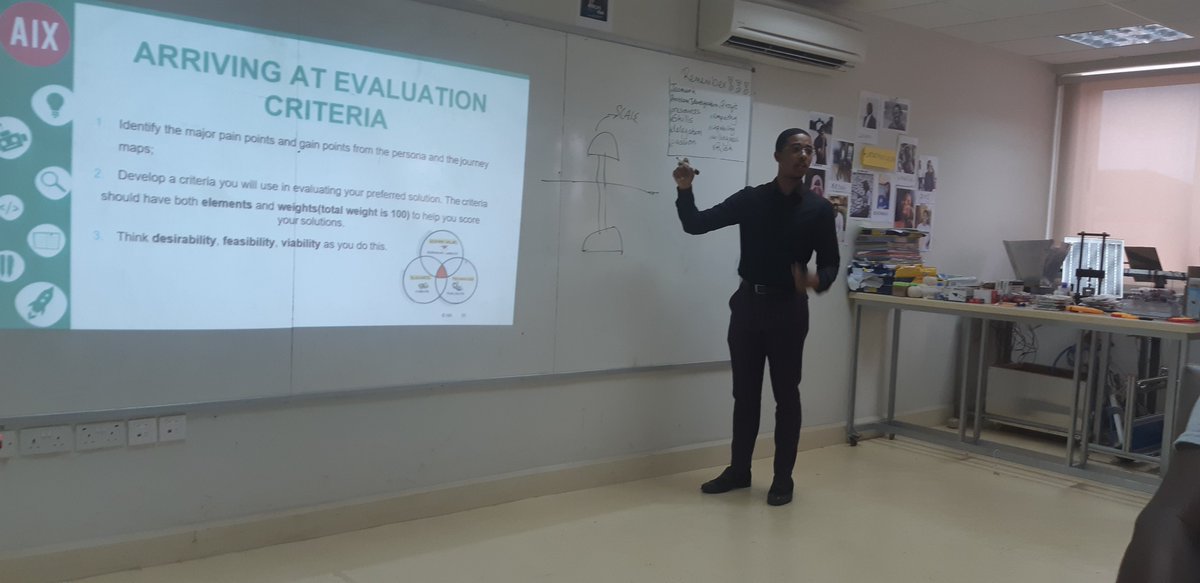 senaagbodjah's tweet photo. Toby was on fire today!
Taking participants through opportunity exploration, he used #DesignThinking tools from the #design module of #AshesIX to help participants in the #entrepreneurship module through the solution ideation process.
To think he was a participant last year! https://t.co/NWARNTWfdh
