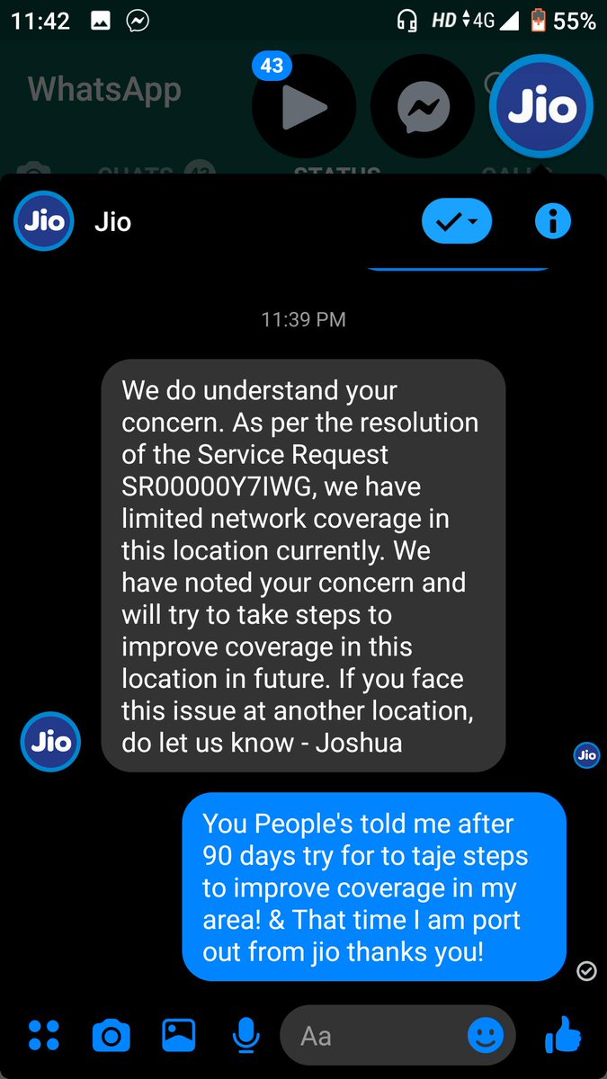 vijaynikam001's tweet photo. @JioCare 😂😂 worst service by jio #portoutjio #idea #vodafone #airtel please port out from Jio guys. https://t.co/NL18TUJgCU