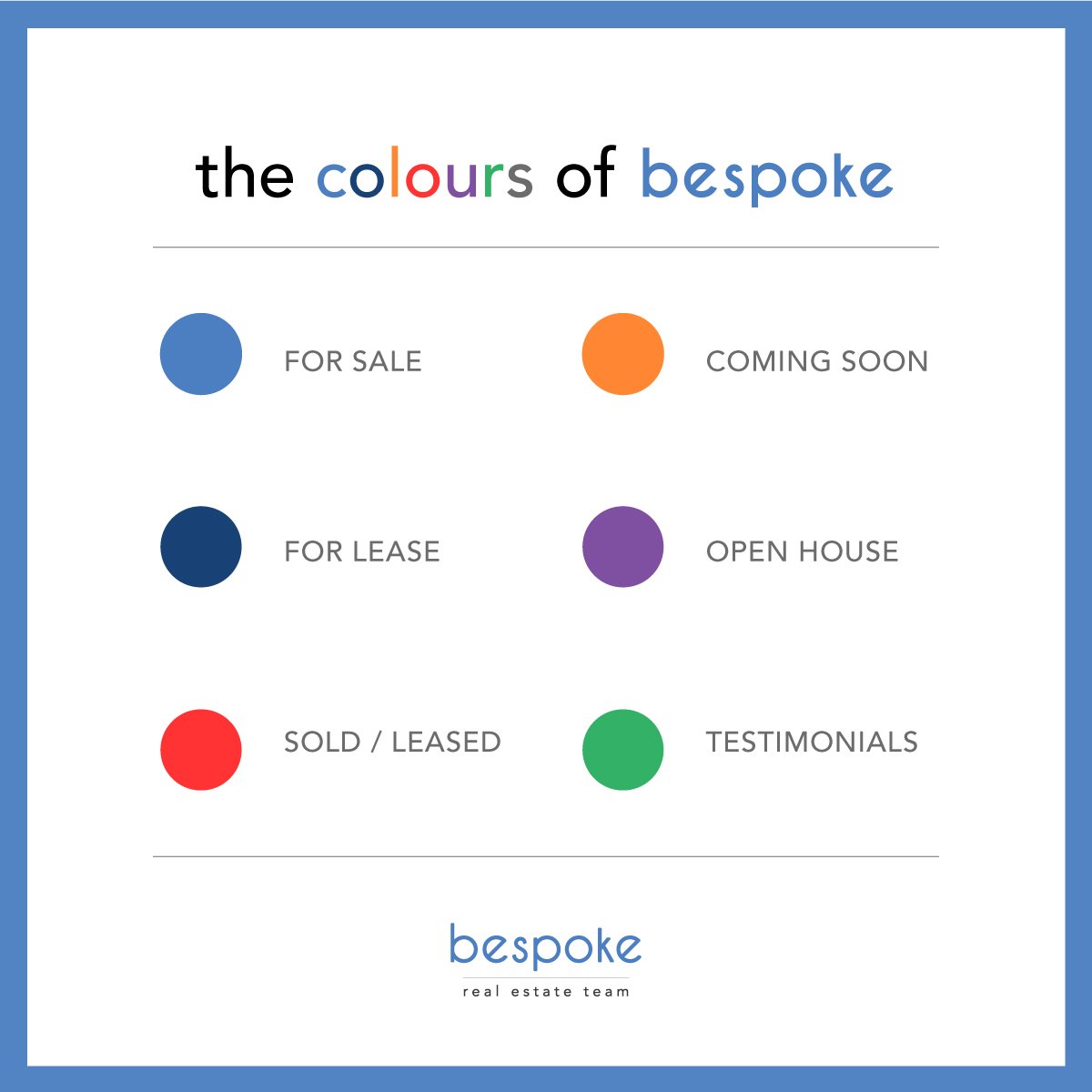 Introducing the colours of bespoke🌈

So you can easily search for what you need, we will be colour-coding everything we do! Tell us what you think!