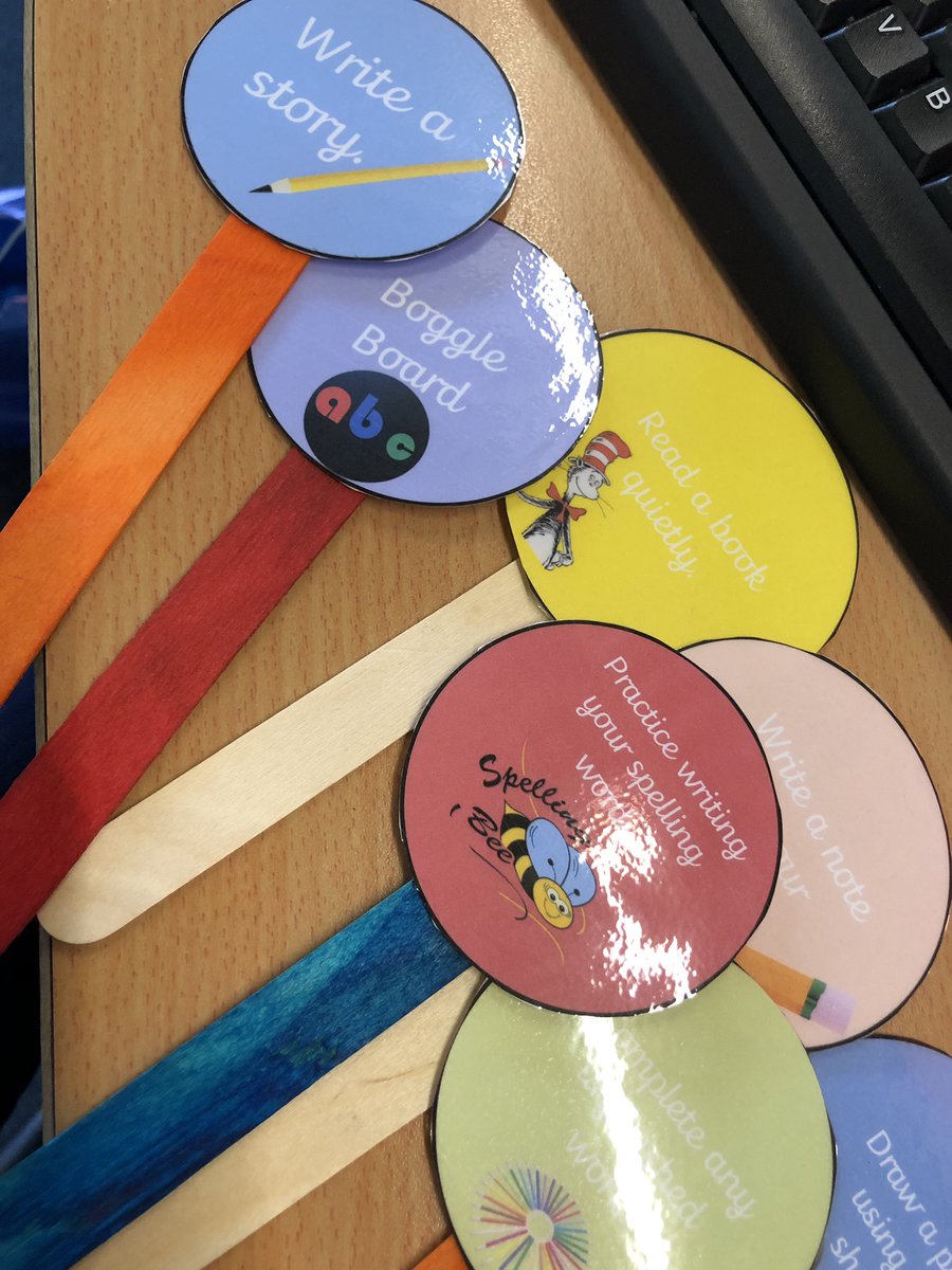 MissUnis's tweet photo. Can’t wait to use my “I’m done, now what?” task sticks, perfect for fast finishers! Quite happy with how they turned out! https://t.co/TE4N99ddXC