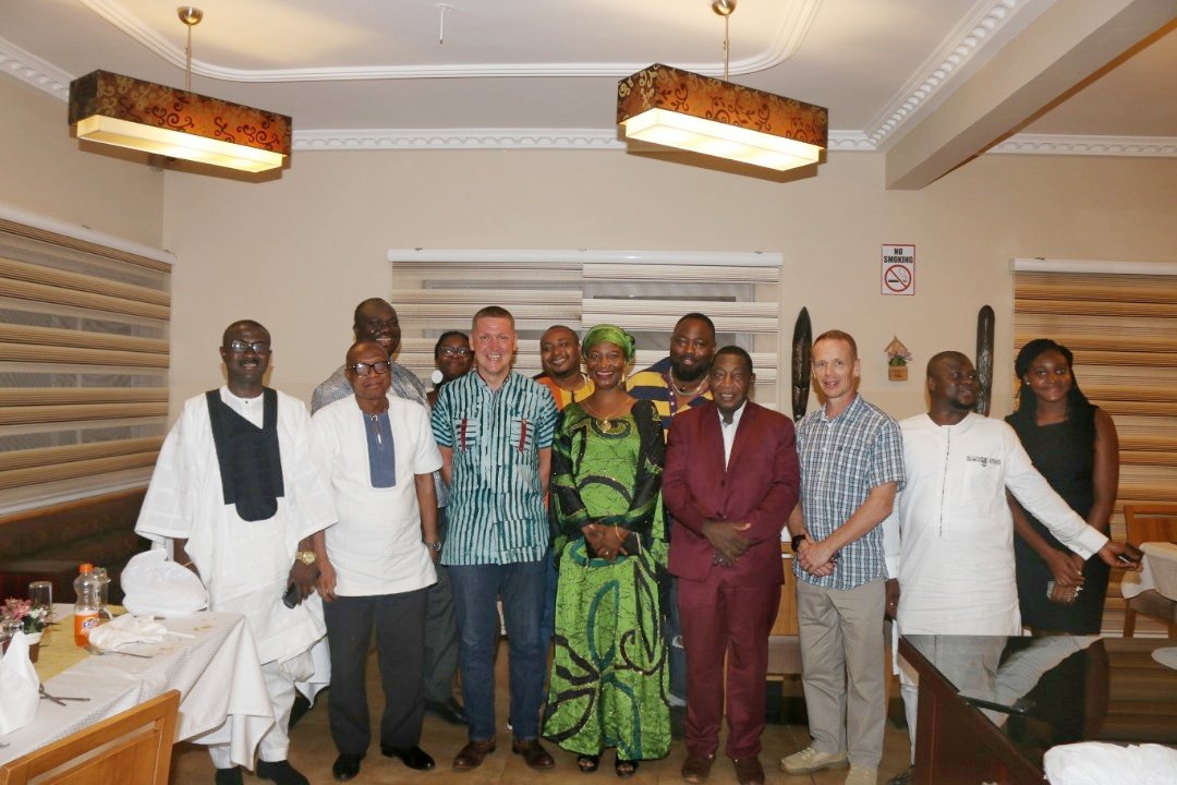UKinGhana's tweet photo. Afterwards, @walkeriain shared a quick meal with Hon. Salifu Saeed, Northern Regional Minister and other friends and partners in the North.

#TheGhanaGrand🚴🇬🇭 #PartnershipInProgress🤝🇬🇭🇬🇧 https://t.co/GUtw3uOJ89