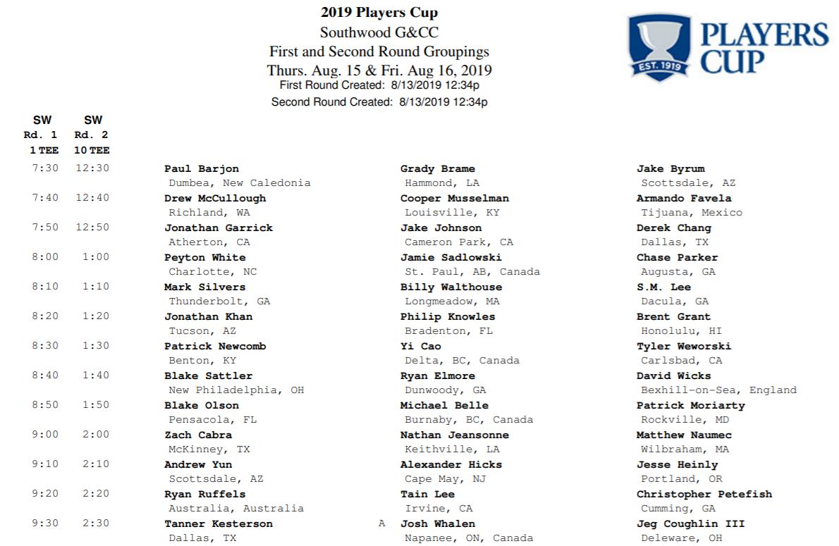 ManitobaOpen's tweet photo. Here is the official starting times for the first two rounds of the 100th Anniversary edition of the #PlayersCup @southwood1894.
*** @KyleConnor18, @Travis_Fredborg and @DaYama25 are off at 2:30 on Thursday, 1st tee.***
-Free Admission
-Free Parking

See you Thursday! https://t.co/DPGnvzCWwu