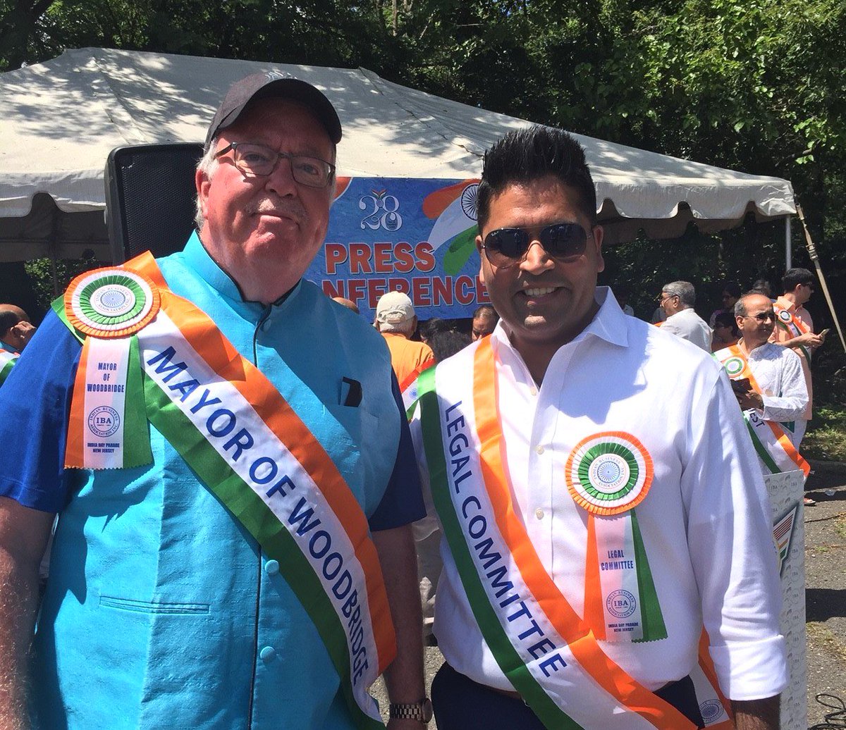 Bhaveen Jani, Esq. at the #IndiaDayParade in Edison, NJ! Bhaveen is on the Legal Committee for the Indian Business Association which hosted this great event.

Almost 45,000 people attended, including Gov. Phil Murphy, Rep. Frank Pallone, and other elected officials.