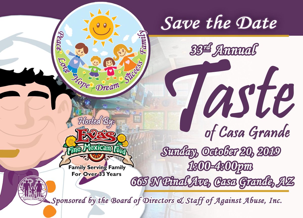 TasteofCGAZ's tweet photo. Hi @OneAccordPT just wanted to take a second to invite your office to #SavetheDate for the 33rd Annual #TasteofCasaGrande  We hope to see you on Sunday, October 20th https://t.co/9pXdGlLDVB
