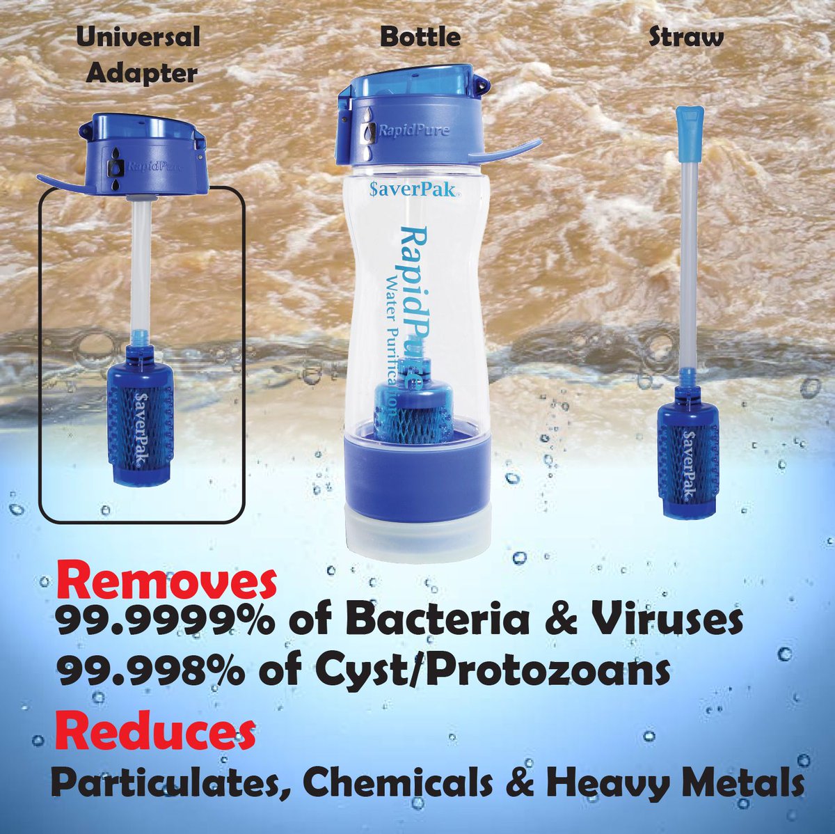 ThndrMntn's tweet photo. From traveling distant lands to going to the gym, $averPak Rapidpure products are a trusted source for purified filtered water. Check out more awesome features at https://t.co/8vukVK82Pw #takemoreadventures #cleanwater #emergency #disaster #hurricane #taste #gym #reduceplastic https://t.co/dNSExsVCMB