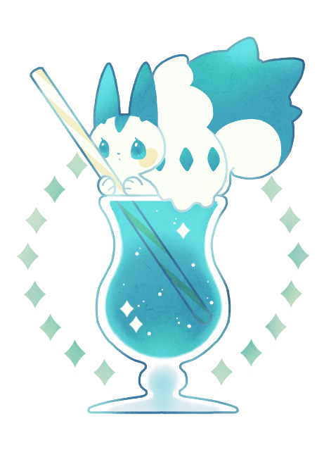 「パチパチソーダヒウンアイス乗せ❄️ 」|芋子のイラスト