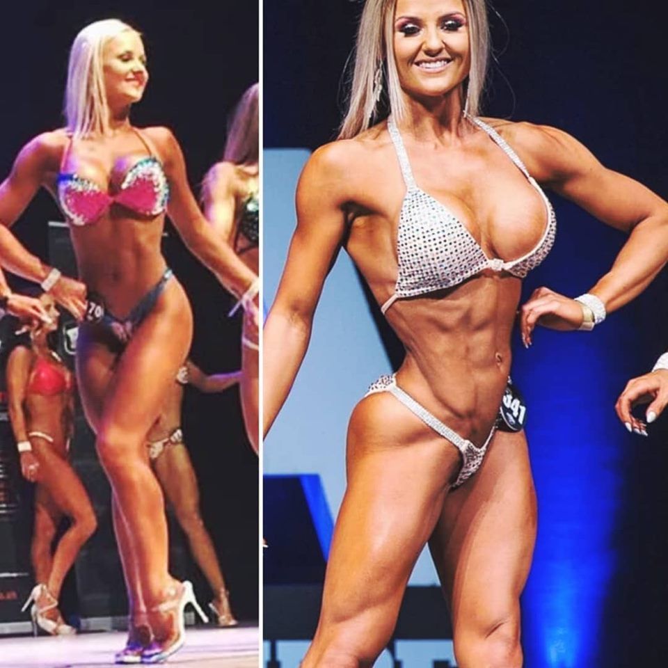 DYNutrition's tweet photo. #TransformationTuesday with our #DYAthlete Kirsty
The photo on the left was my 1st ever show & the right image is from my last show, almost exactly 1 year later. The progress you can make in such a short time frame is incredible if you learn how to commit yourself to your goal. https://t.co/fBrZY7kGAo