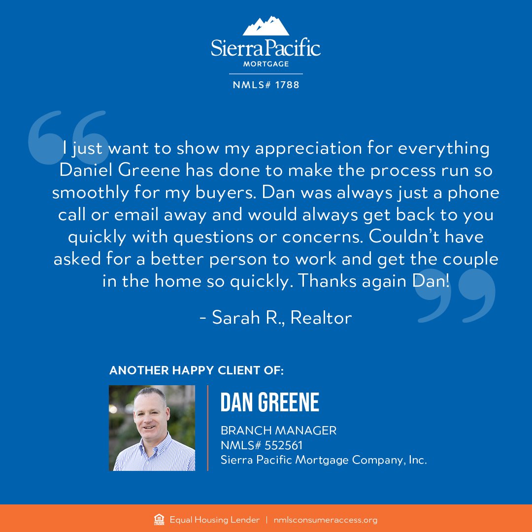We love our Realtor community, and love hearing the positive reviews coming in from the field. Congratulations to Dan Greene, from our Middleton, Wisconsin branch for always doing a stellar job! NMLS #1788 #testimonialtuesday #workwithus #spmc #mortgage #realestate