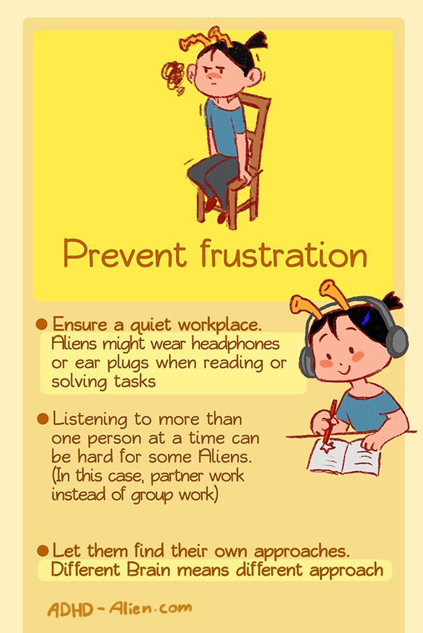 ADHD_Alien's tweet photo. How to help an ADHD student ✨
Heyo! I noticed a lot of people had trouble reading this because of the amount of text / size so I cut it down for y’all! Rest in comments 
#adhd #tdah #adhs #mentalhealth https://t.co/3YlwaMUT3l