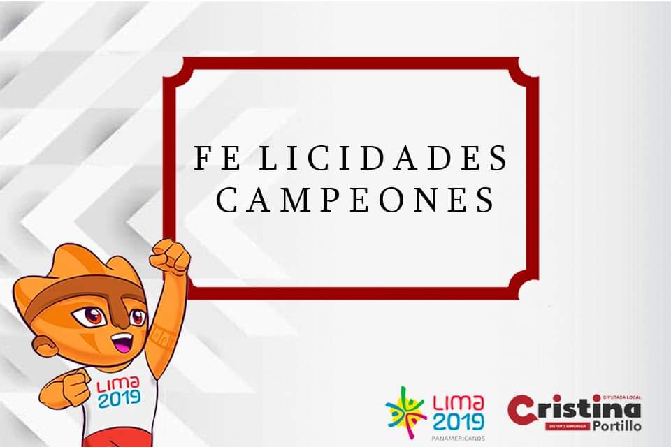 cristinaportmx's tweet photo. Quiero extender una cordial felicitación a todas y todos los que participaron en los Juegos Panamericanos celebrados en Lima Perú; por su gran determinación y esfuerzo, ustedes ponen en alto el nombre de México.
#CPuede
#Enhorabuena https://t.co/QPcFh5Qrvx