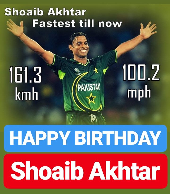 HAPPY BIRTHDAY 
Shoaib Akhtar 