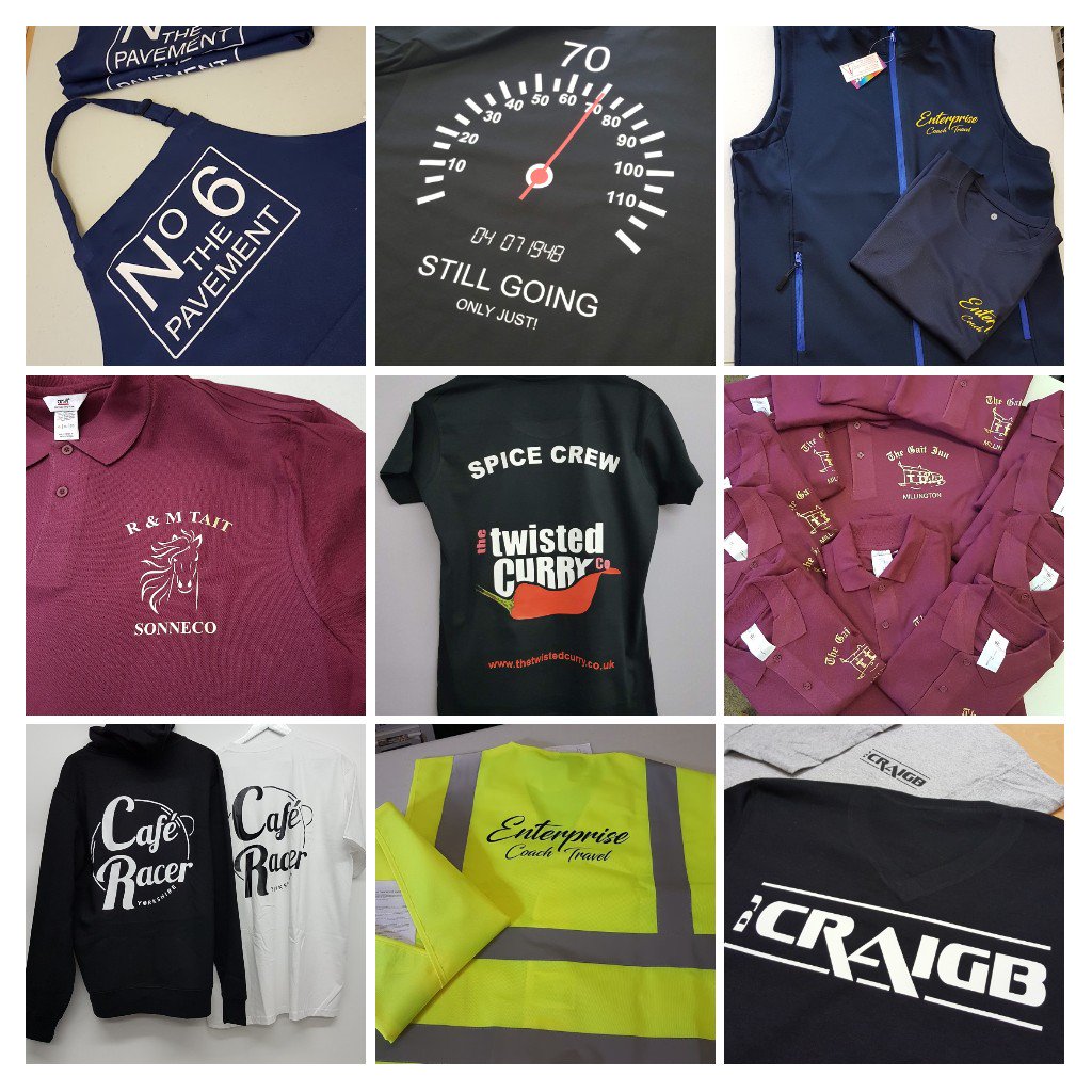 Some of the clothes we have printed.
We use top quality vinyl which washes and washes.
#Pocklington #printing #printedclothing #clothing #tshirts #printedhoodies #printedaprons #tshirts