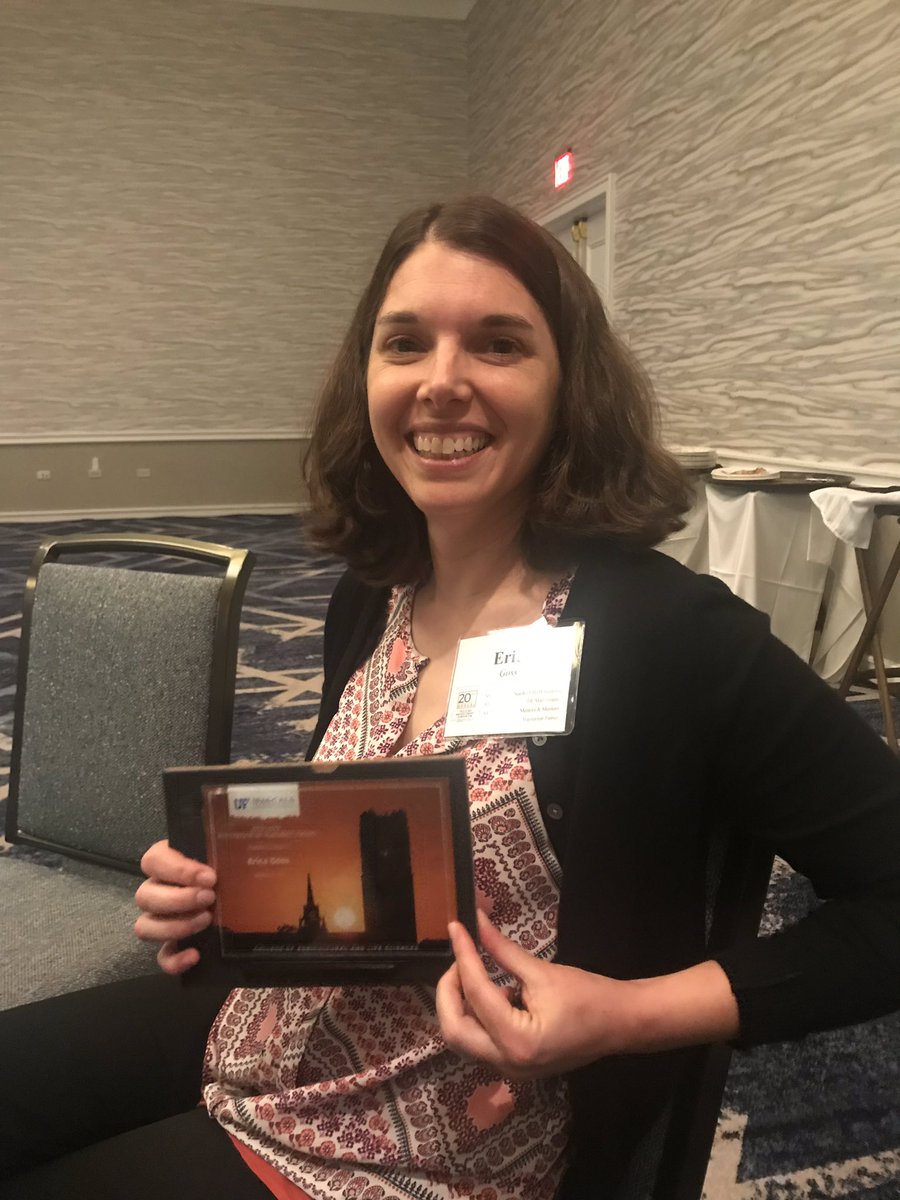 LiliMCano's tweet photo. Congrats to @GossErica for her “Innovation in teaching award”at the #TES2019 @UFPlantPath @UFCALS @UF_IFAS https://t.co/Y14BvdvB7G