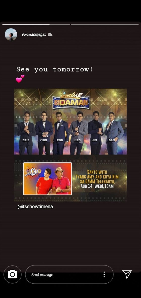 _RonSquad's tweet photo. Sinong nakapanood ng Umagang Kay Ganda with bebe loves Ron Macapagal with Dan and Yuki?

Later po abangan naman natin si Ron with BidaMan top 6 sa @itsShowtimeNa 😍😍😍
#UKG https://t.co/O7YIaVPgtM