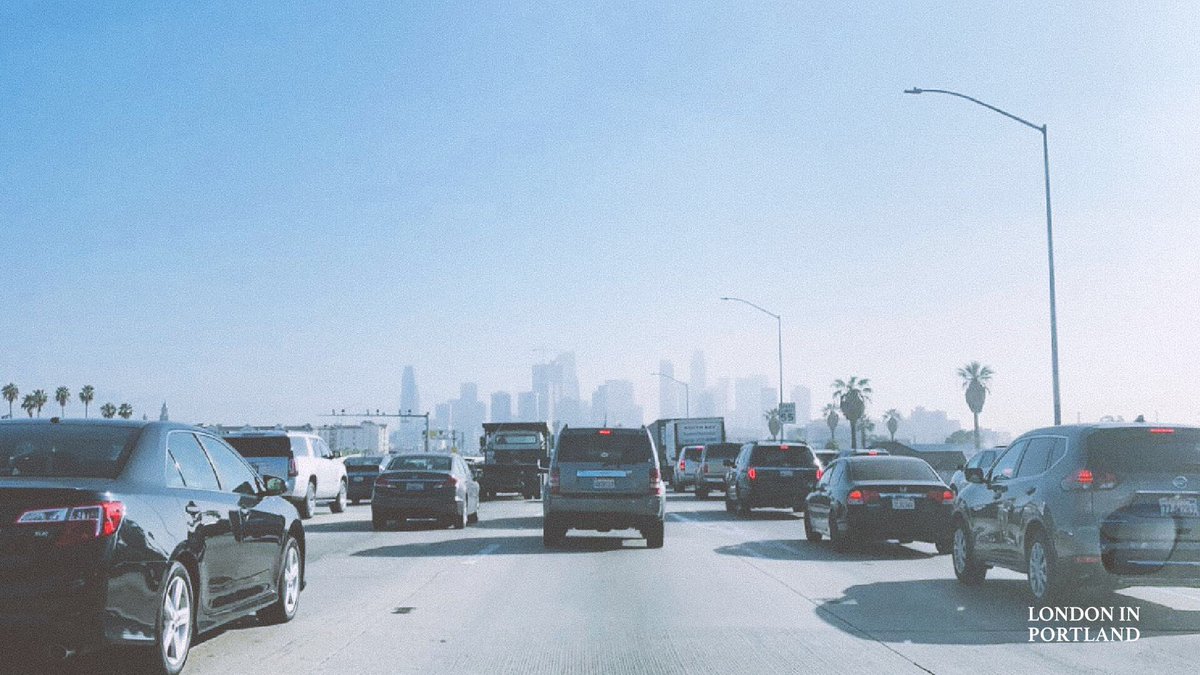 LDNINPDX's tweet photo. Today we made our way back to LA while playing some bump from our trunk. #LDNINPDX #la #skyline #traffic https://t.co/UvooyuMi8h