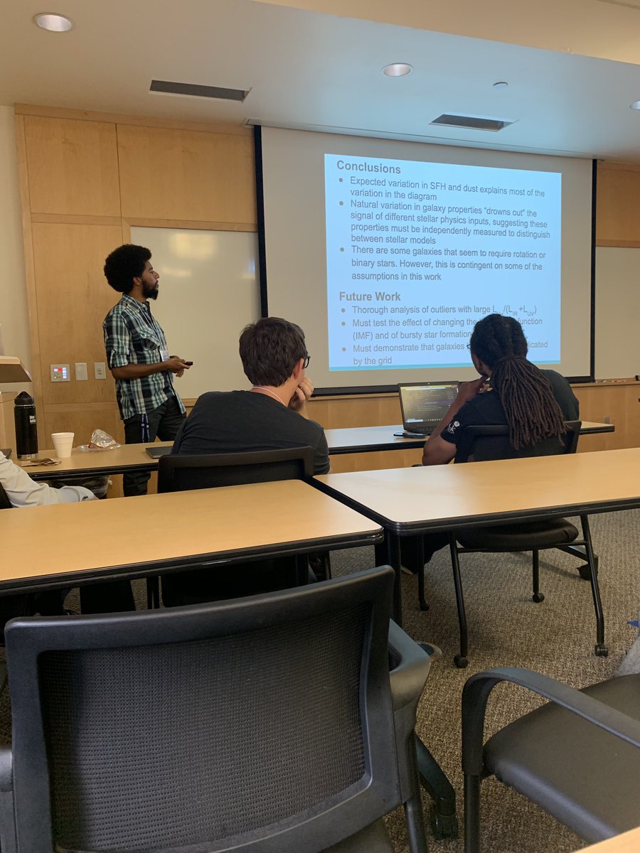 astro__jose's tweet photo. @EvanHazeNunez presenting his work on constraining the ionizing photon budget in distant galaxies. Awesome work he did at the CfA! #GalFRESCA https://t.co/21qbFetCSI