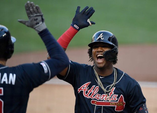 KevinKeneely1's tweet photo. Ronald Acuña Jr. is the fifth player since 2000 to score 100 runs in a season before turning 22.

Albert Pujols
Miguel Cabrera
Mike Trout
Ozzie Albies
RONALD ACUÑA JR. https://t.co/g9GruofjiP