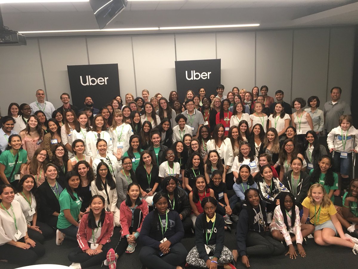 Group shot! Thanks again for hosting us, <a href="/Uber/">Uber</a> ✨☺️ #TechnovationGirls #WorldPitch19