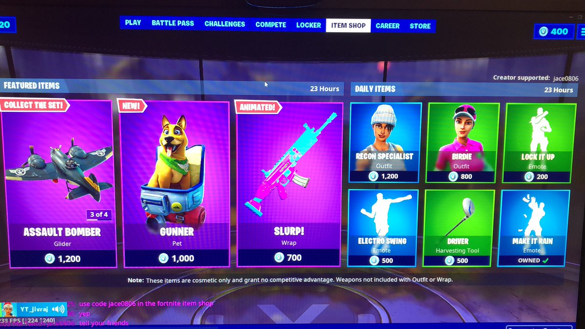 jace0806's tweet photo. Use code: Jace0806 for this sick item shop! @EvoEsportsST @EvoZeys @SPX_Luke @hillarywoodfin @DankDeuceDaddy @ArcticCubs https://t.co/uaCmTiAxWk