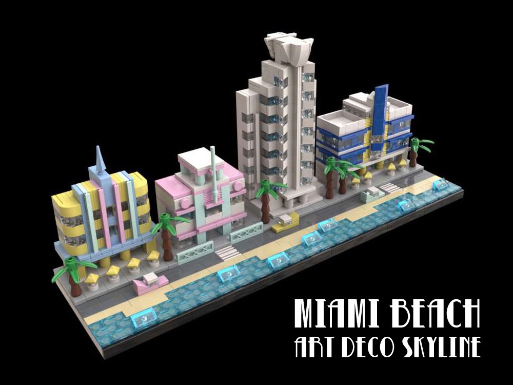 KEOarchitect's tweet photo. Want to see my #MiamiBeach #ArtDeco #Skyline become a real #LEGO set sold in stores? 
...
Please support on #LEGOideas: https://t.co/OIOwhE3N2R 
...
#MiamiIsHappening #Architecture #MOC #Miami #AFOL https://t.co/FVZsgbEROl
