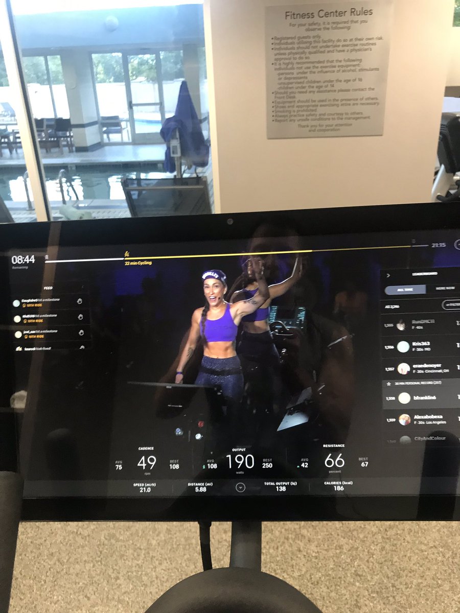 FaceFranklin's tweet photo. Great workout with @RobinNYC 30 minute Pop Ride #peloton #restrequired https://t.co/7jMtzCSs6V