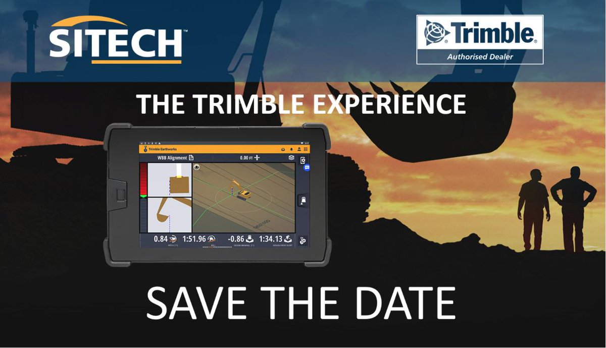 SAVE THE DATE SOUTH AUSTRALIA! Join us and #Trimble for this not to be missed open day on THURSDAY, SEPTEMBER 12. Try out Trimble #Earthworks with Automatics on an excavator with #Kobelco and #Hitachi at this one-day-only event. Click here to register: bit.ly/2ZYllxB 👍