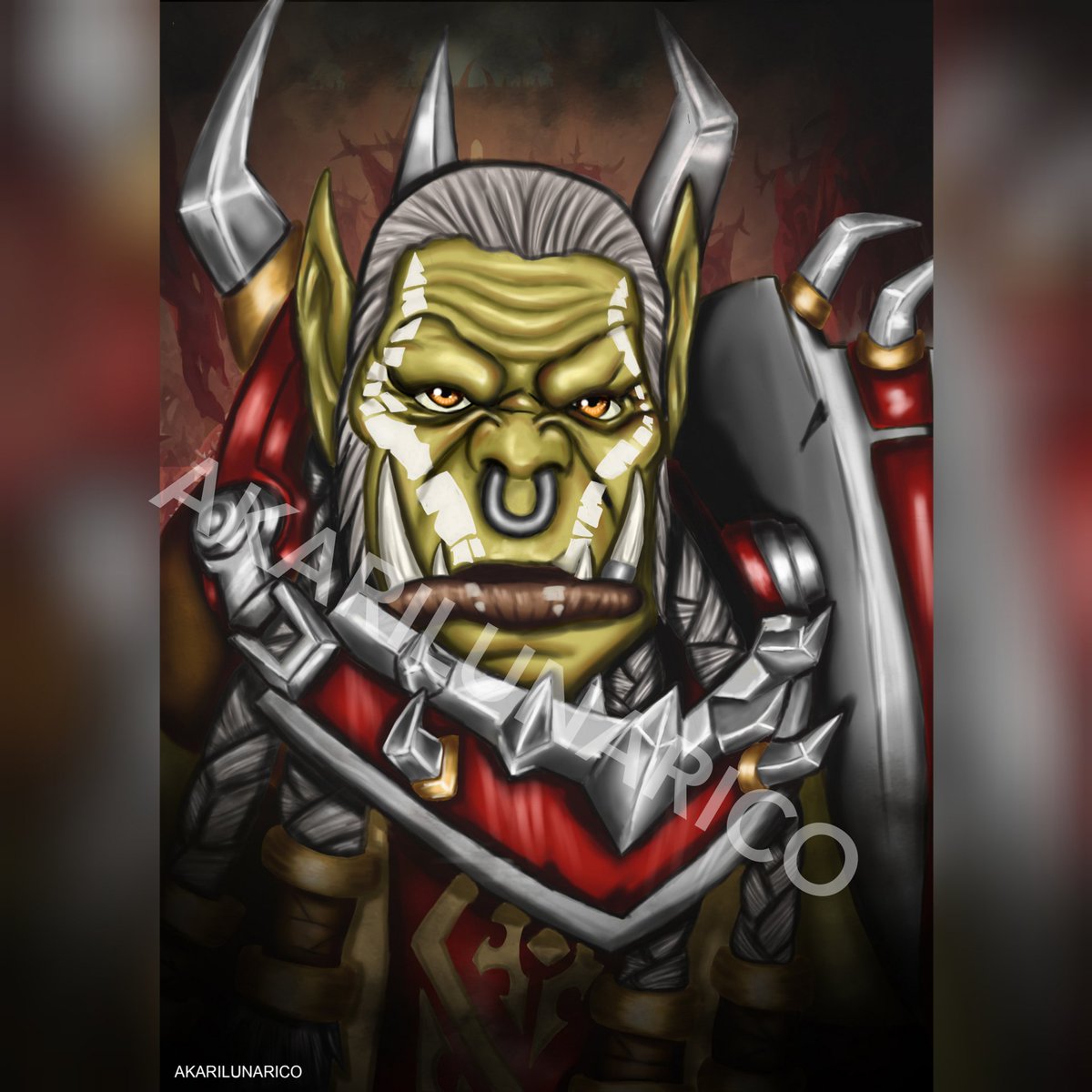 AkariDesign_'s tweet photo. Resultado de el dibujo que estaba haciendo de Varok Colmillosauro 😎

Me siento bastante orgullosa con el resultado porque mi objetivo con los dibujos es mejorar poco a poco y creo que lo estoy consiguiendo 😊

#Worldofwarcraft @WowChakra @Warcraft_ES @ApoyaAlArtista https://t.co/H2QZFUBixV