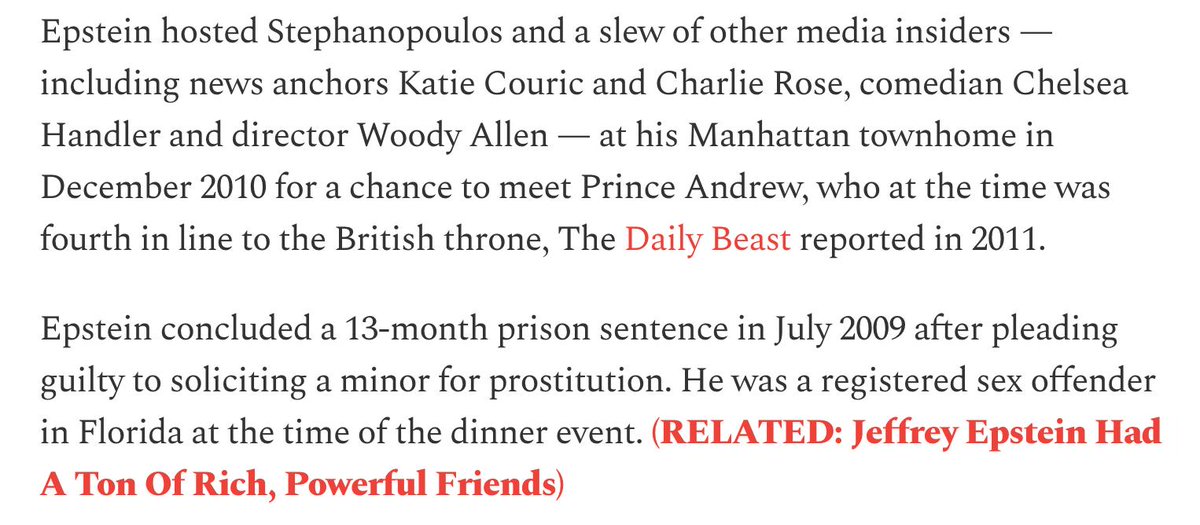 Speaking of the media covering for their elite child trafficking friends, perhaps we should ask  @GStephanopoulos and  @katiecouric why they had dinner with Epstein AFTER HE WAS ALREADY A CONVICTED CHILD RAPIST!!If you don't understand how this game works by now, you never will.