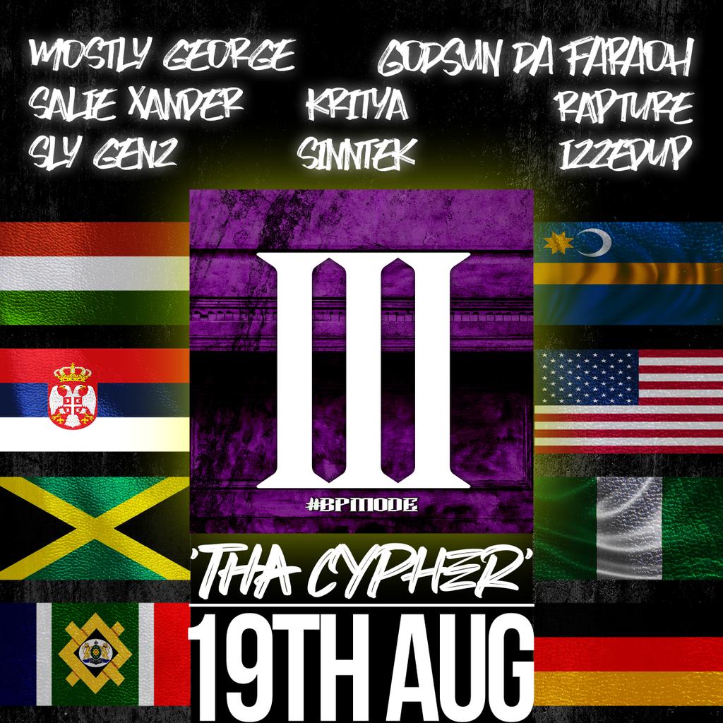 posthumprod's tweet photo. 'Tha Cypher' is dropping on 19th Aug!
This is an international track with 8 MCs from all across the globe!
Shoot a comment if u see your flag๐
@FaraohDa
#thacypher #bpmode #budapest #rappers https://t.co/kkv5MH6mul