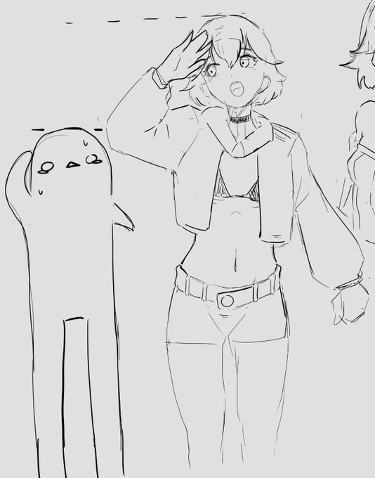 doodle stream. new oc, outfit + name's still undecided. 

the hair has been fun tho 